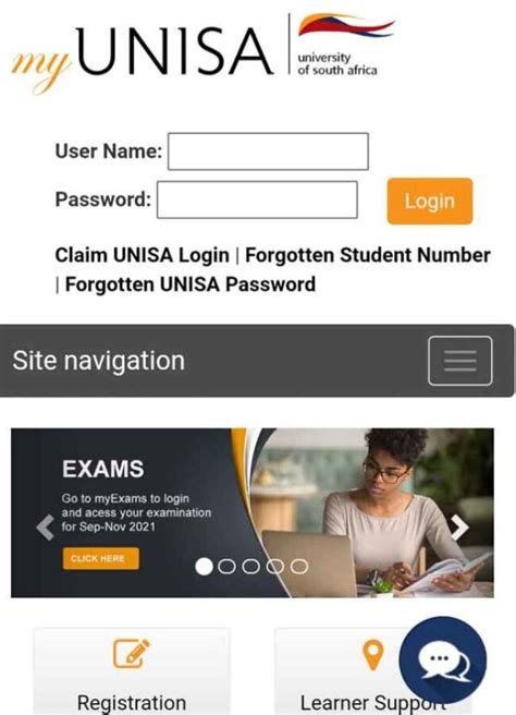 unisa student portal login current student